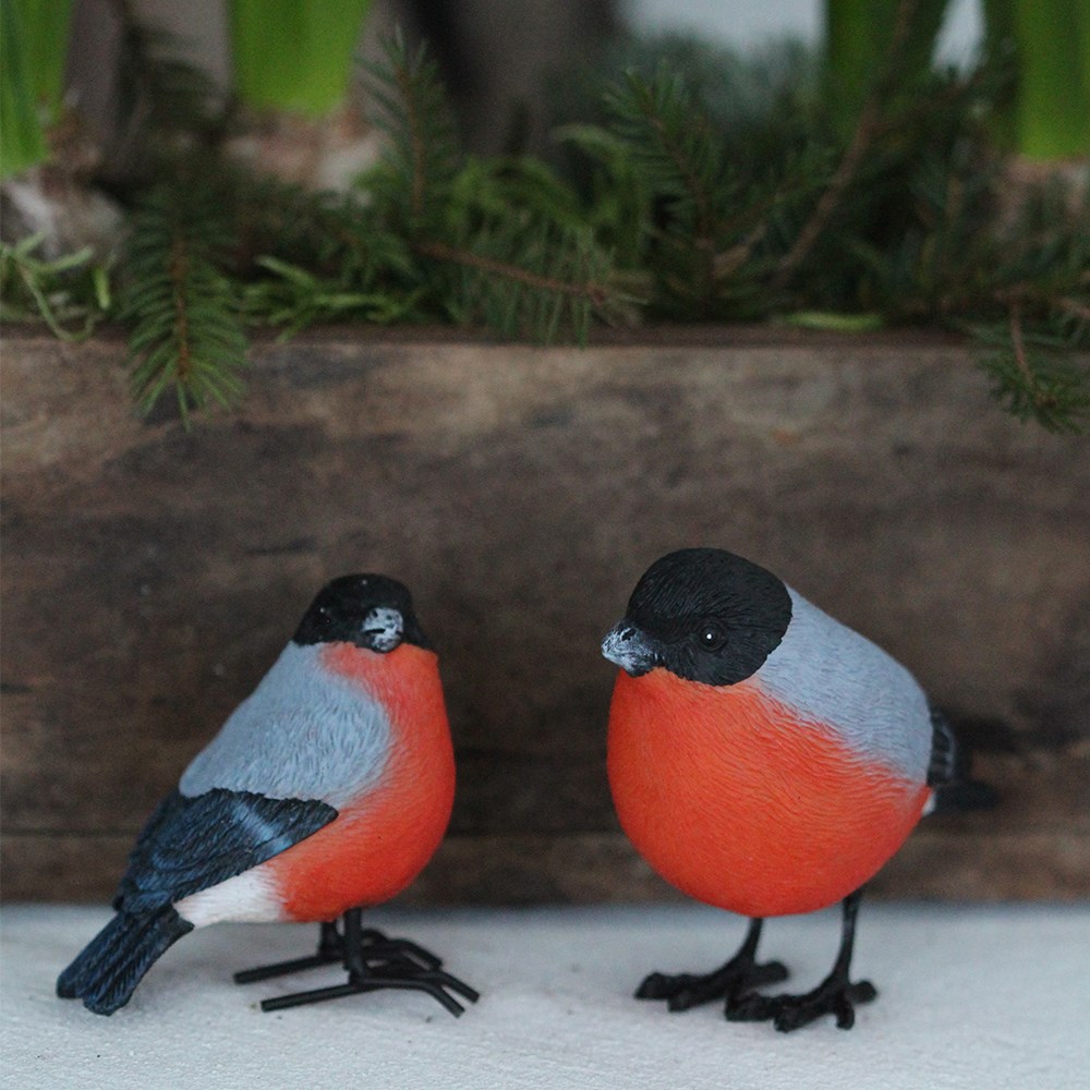 Dekoration Domherre 7x7cm, Red, 1st