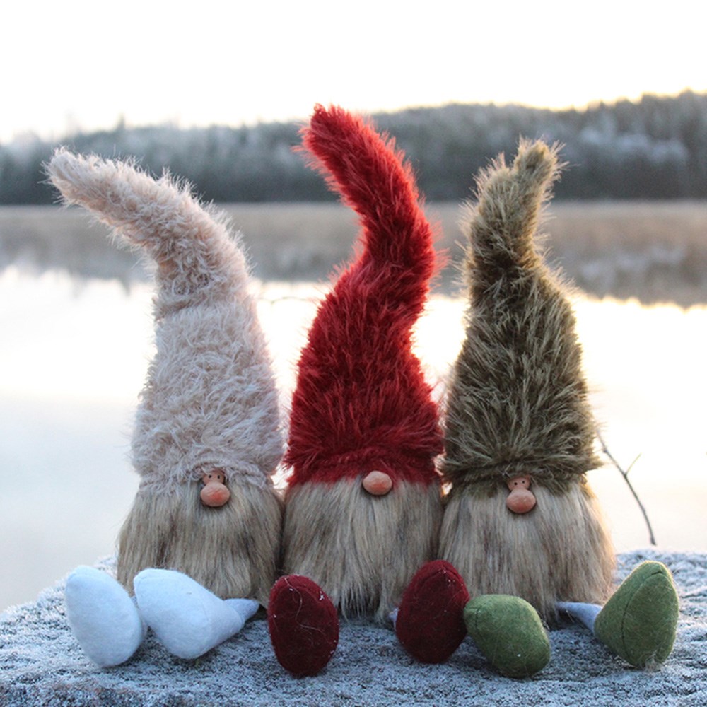 Dekoration Tomte Felix Sittande 39cm Green, 1st