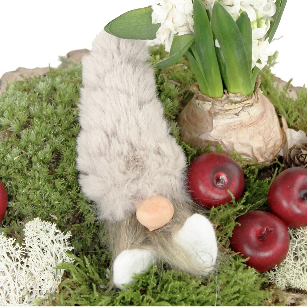 Dekoration Tomte Ivar Liggande Sticks 14cm Beige