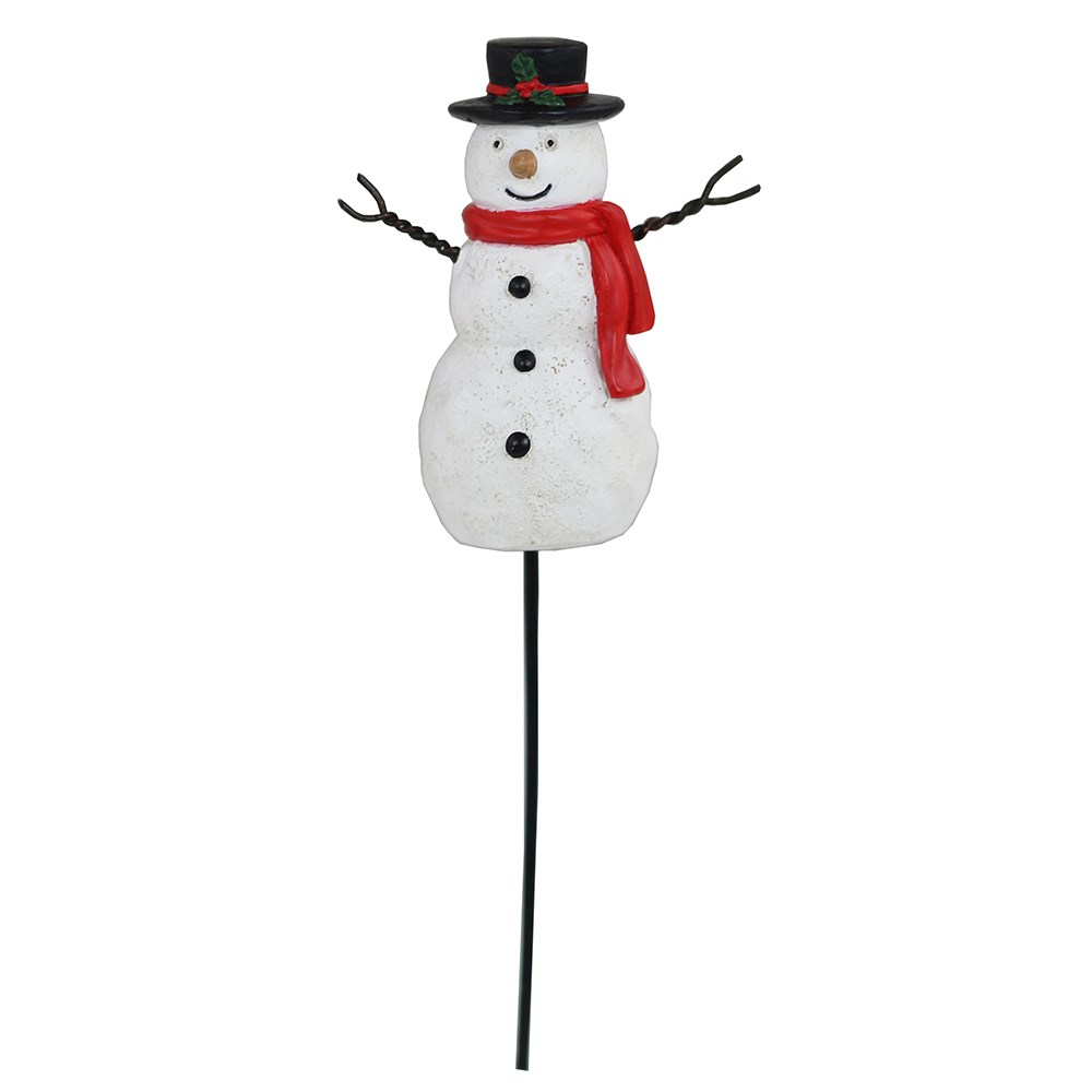 Dekoration Snögubbe Sticks 5cm, Vit