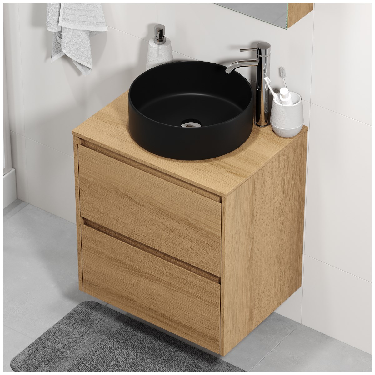 Fristående Handfat Lysvik Matt, Svart