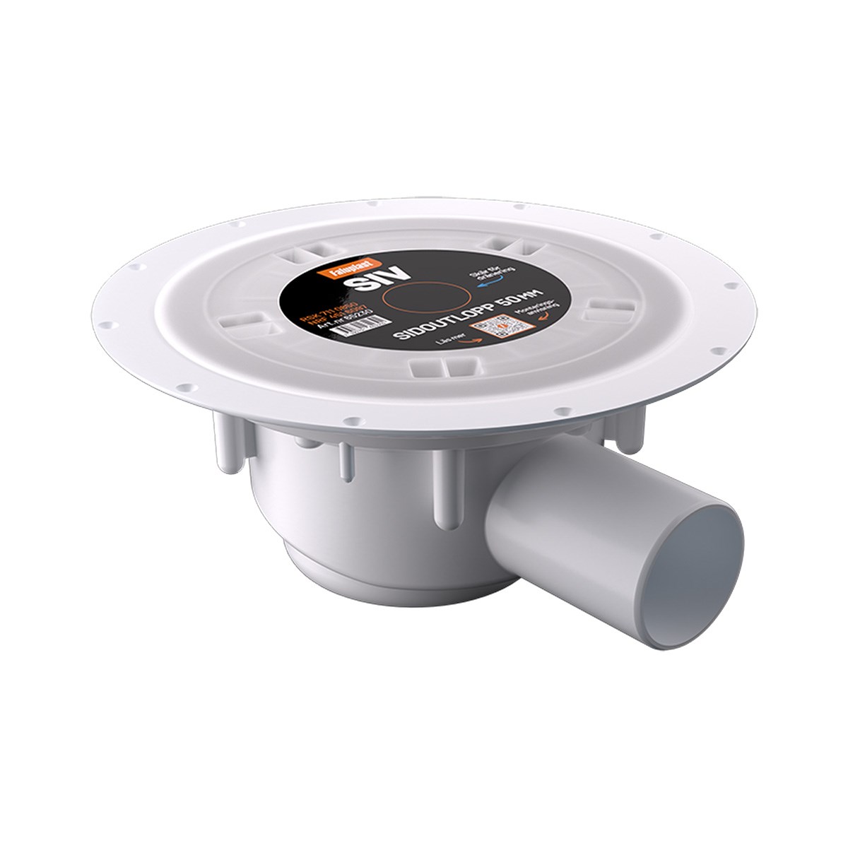 Golvbrunn Siv 50 Sidoutlopp Vit, 220mm