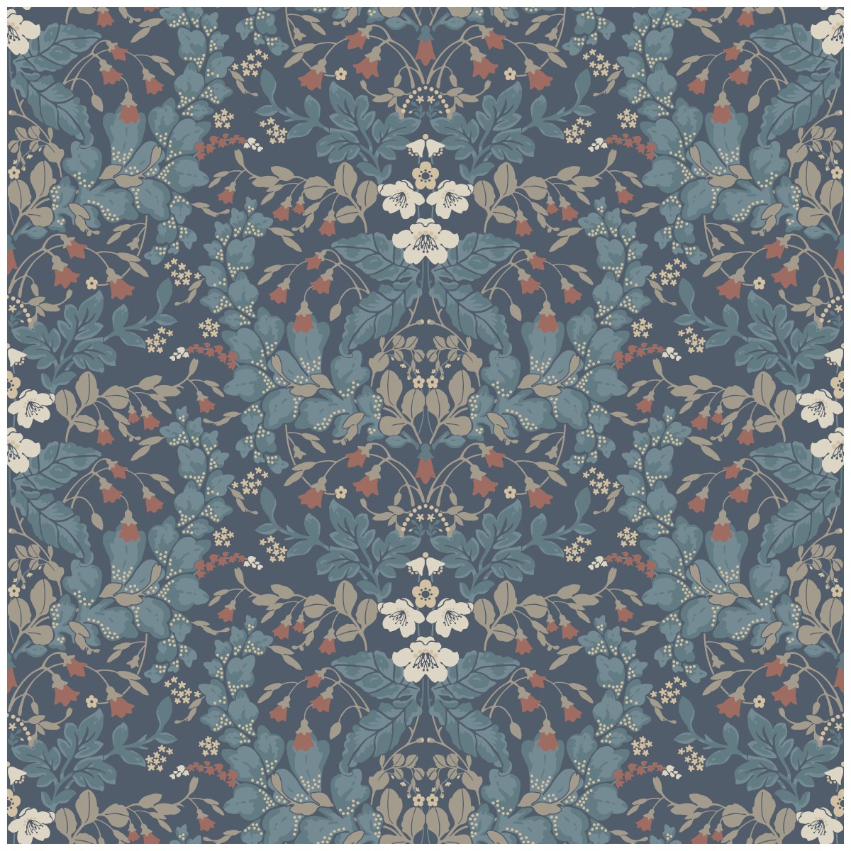 Tapet Linnea Saga Blå/röd 429-02