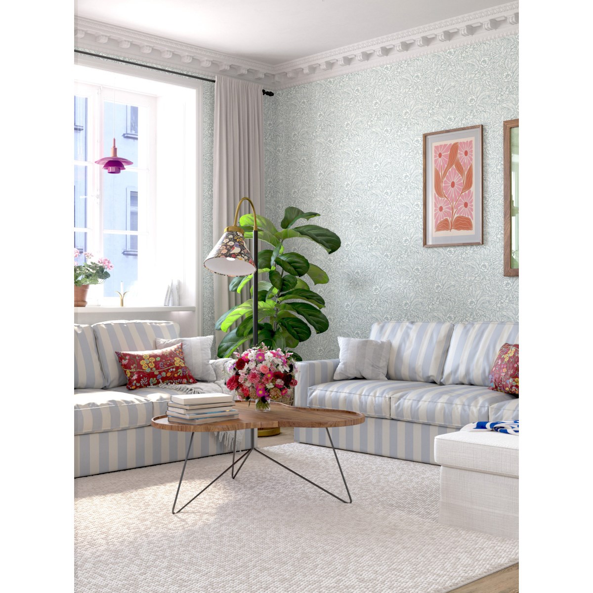 Tapet Linnea Emma Blå 430-05