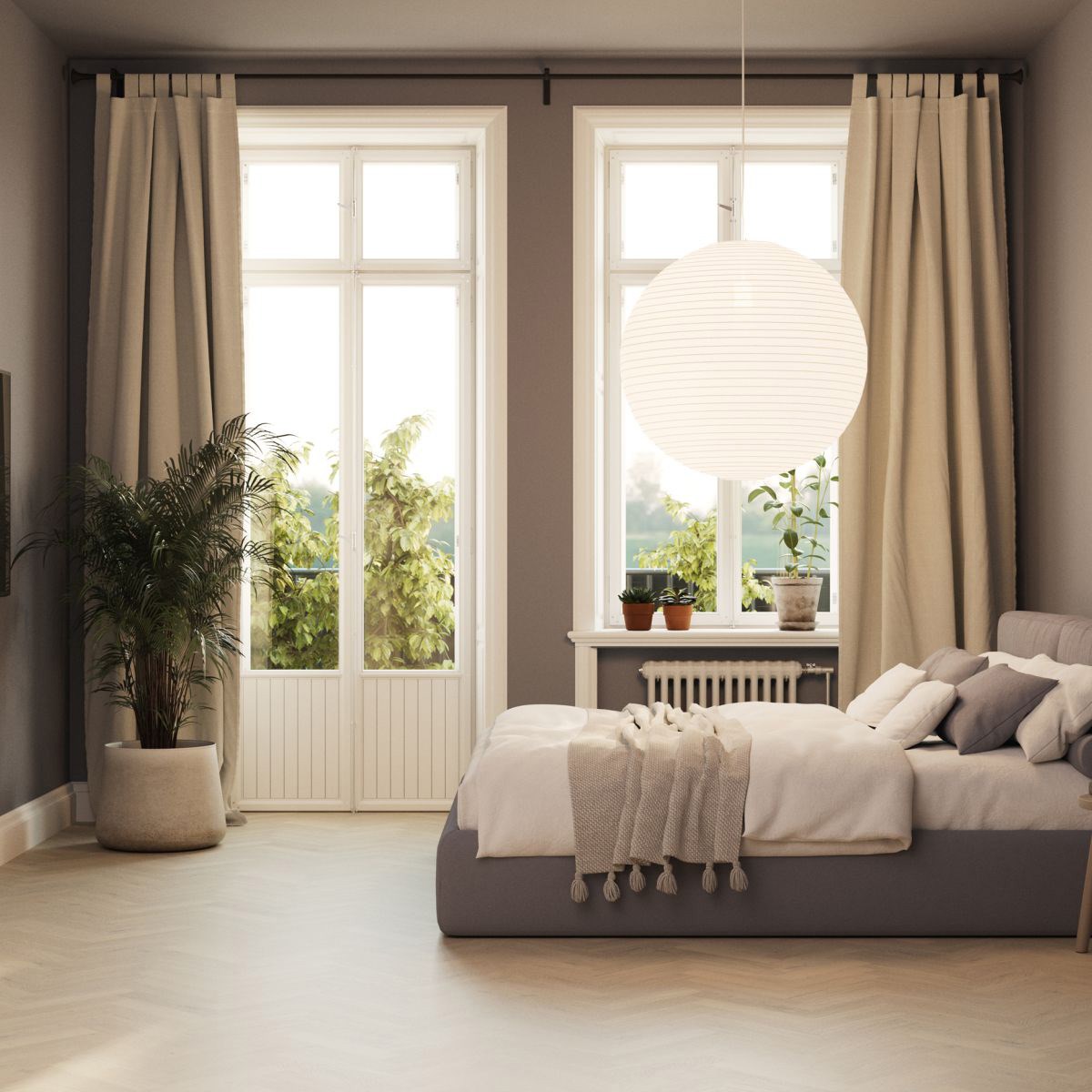 Fiskbensparkett 2:sort Lycksele B-planka, Extra Vit Ek, Mattla