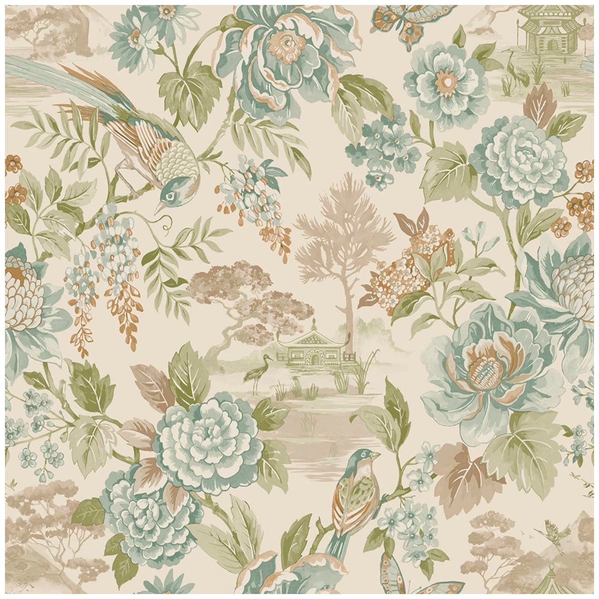 Tapet Journey to the East Hana Teal/orange 91831