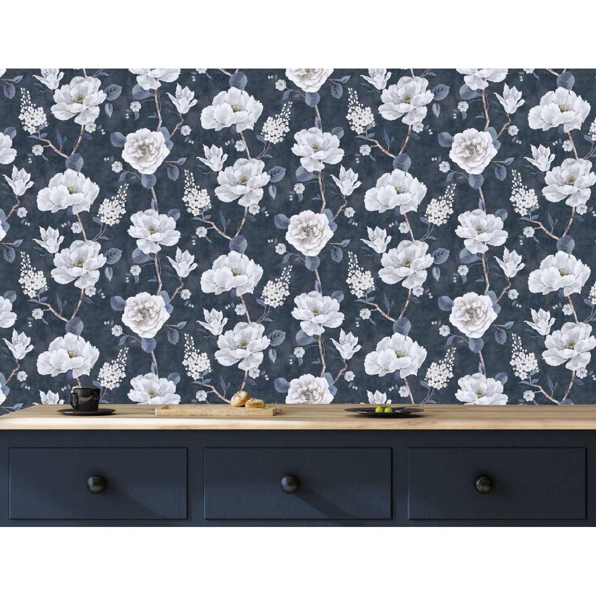 Tapet Fantasia III Ashley Floral Navy 925505