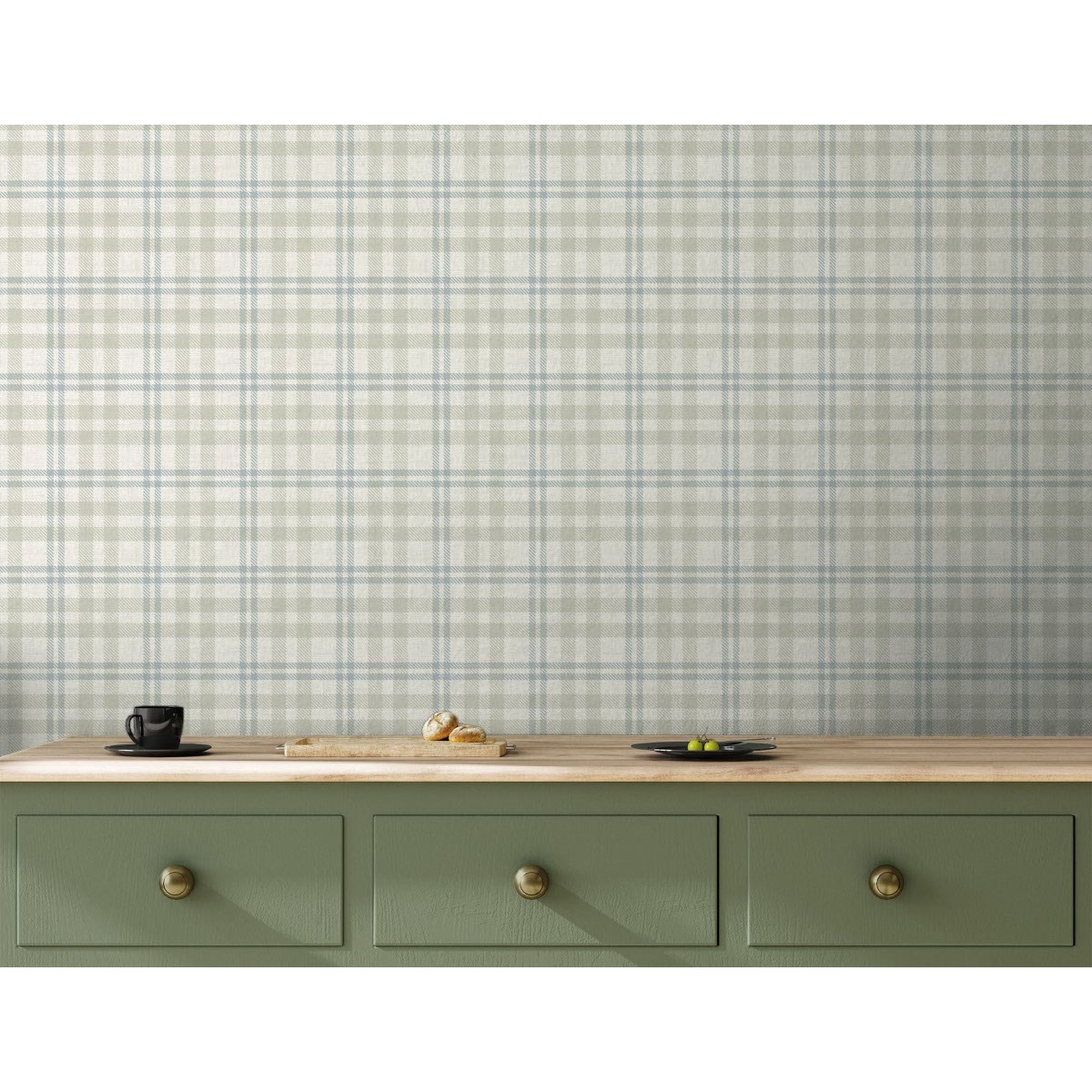 Tapet Fantasia III Countryside Check Natural 294606