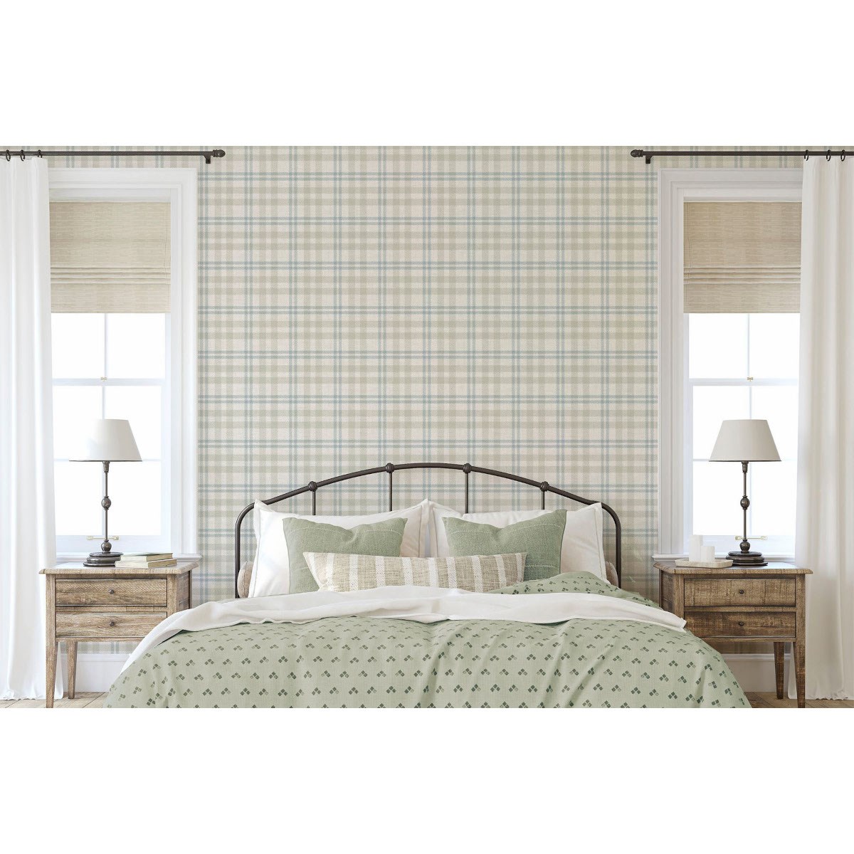 Tapet Fantasia III Countryside Check Natural 294606