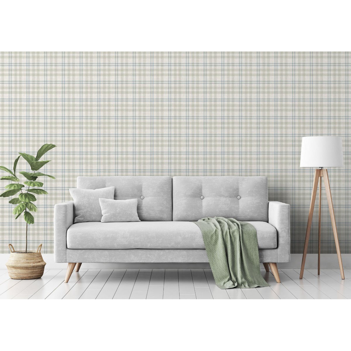 Tapet Fantasia III Countryside Check Natural 294606