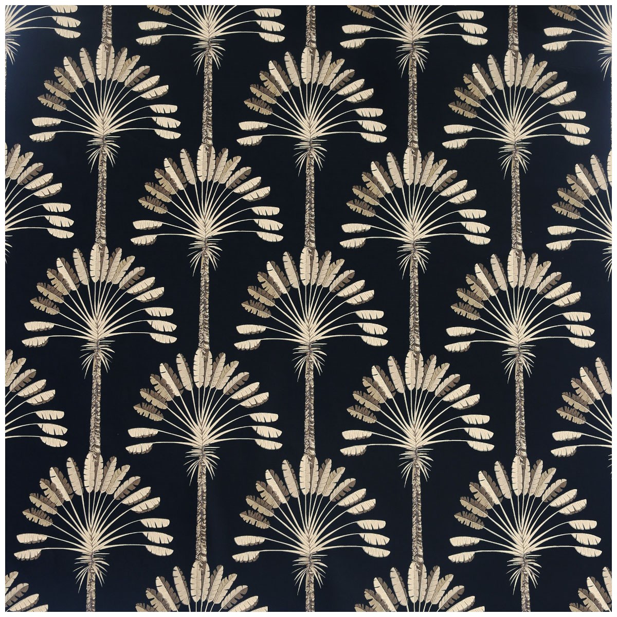 Tapet Fantasia III Palm Palace Black & Gold 921702