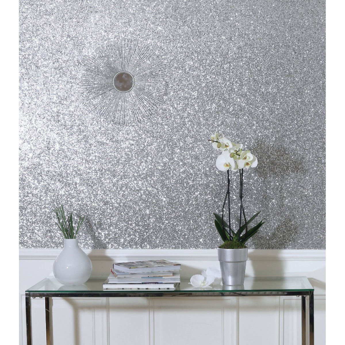 Tapet Fantasia III Sequin Sparkle Silver 901004