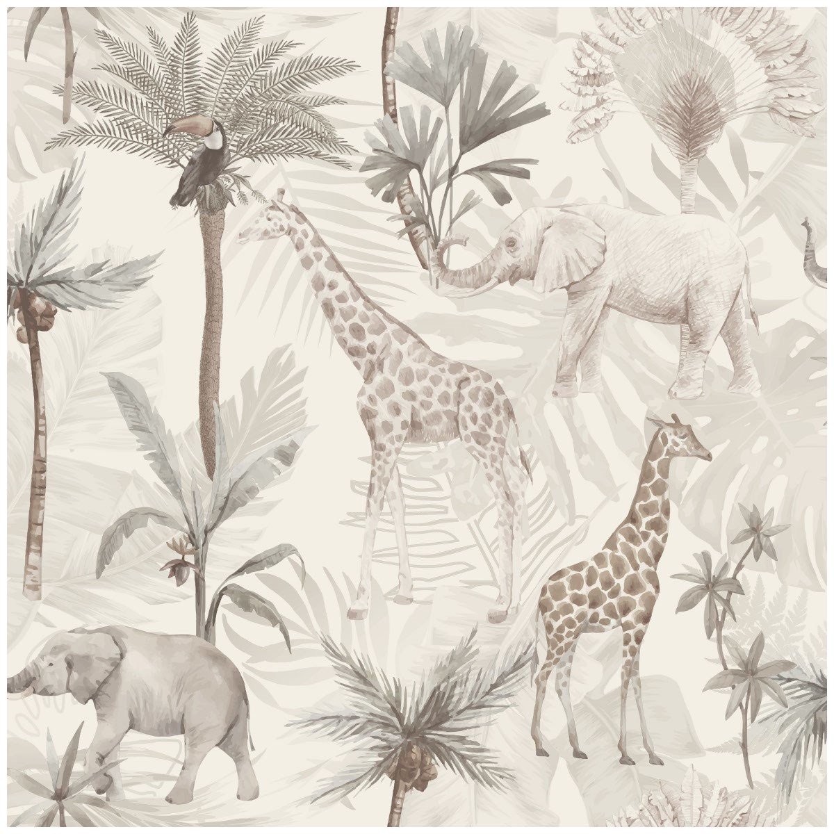 Tapet Fantasia III Serengeti Animals Neutral 923703