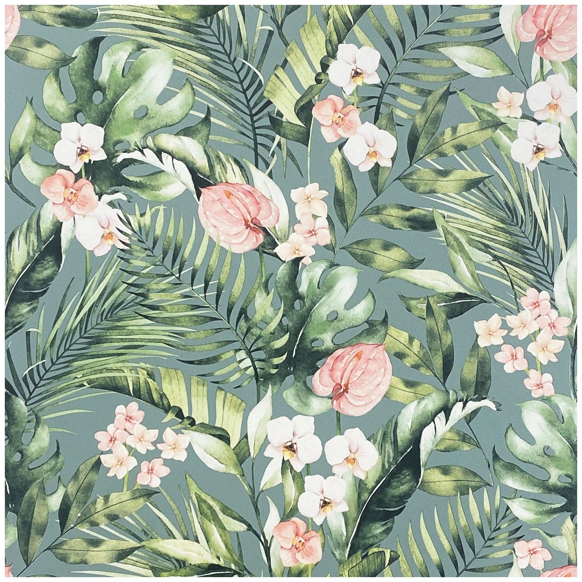 Tapet Fantasia III Tropical Floral Sea Blue 924905