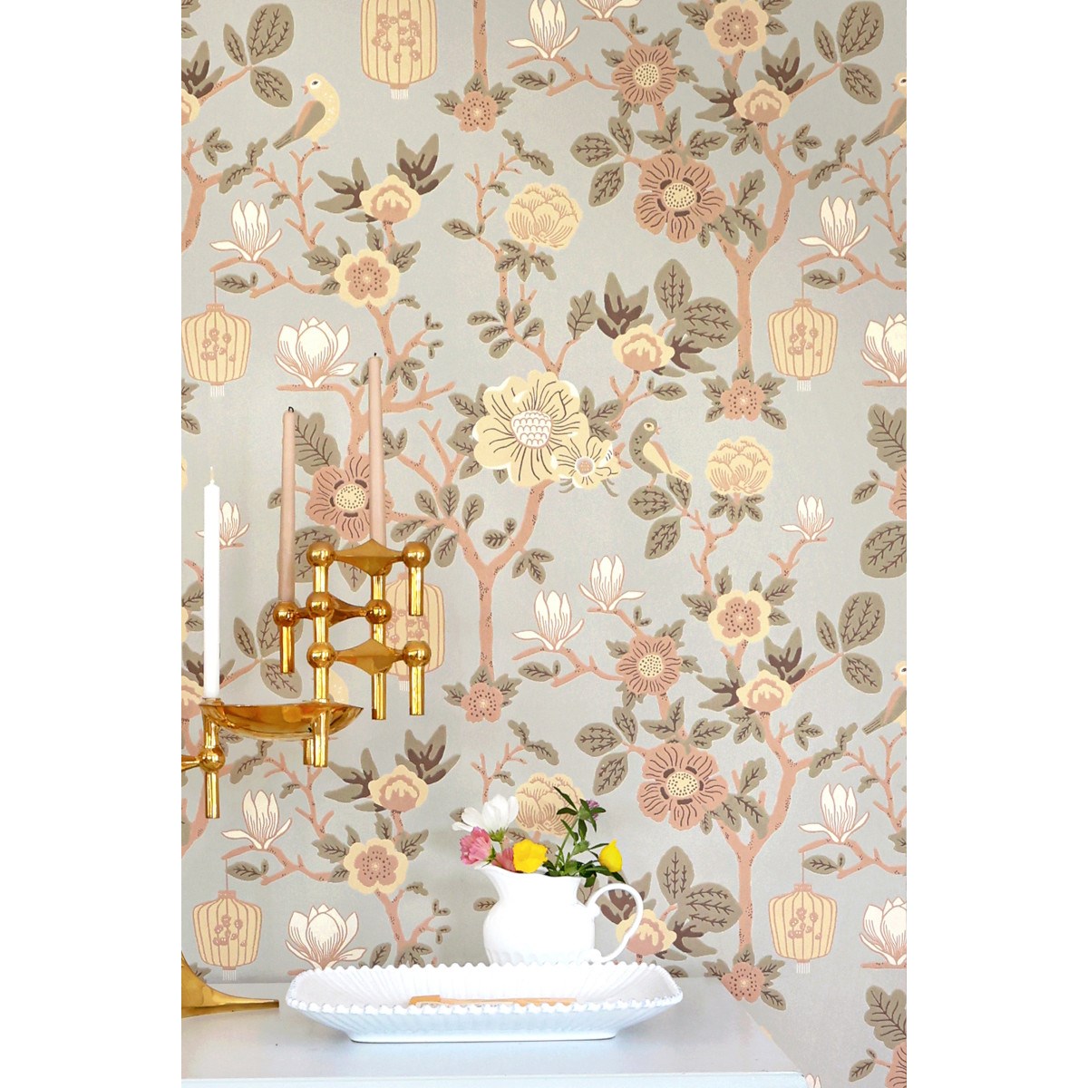 Tapet Tokyo Tea Whispering Blue