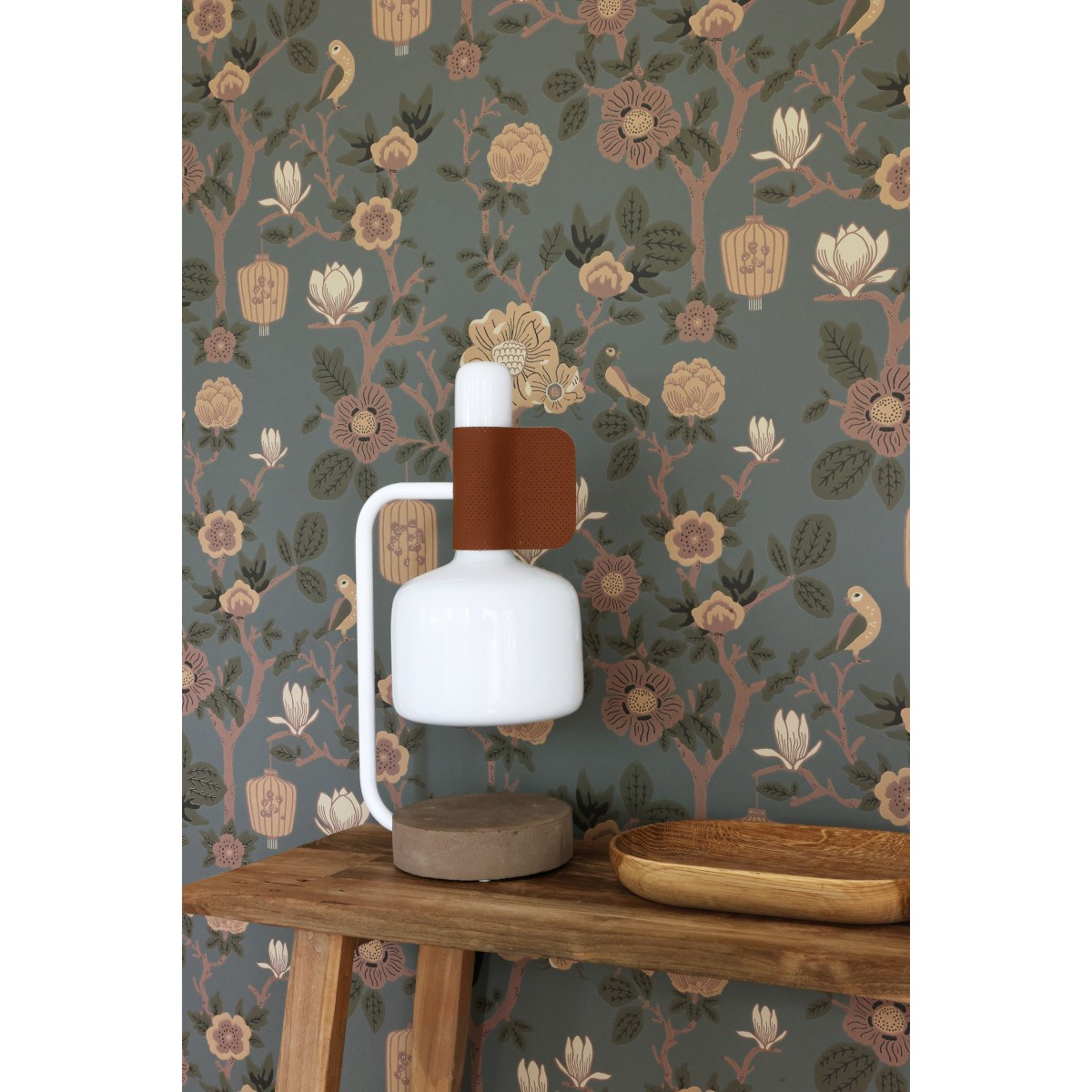 Tapet Tokyo Tea Moonlight Pine Green Blue