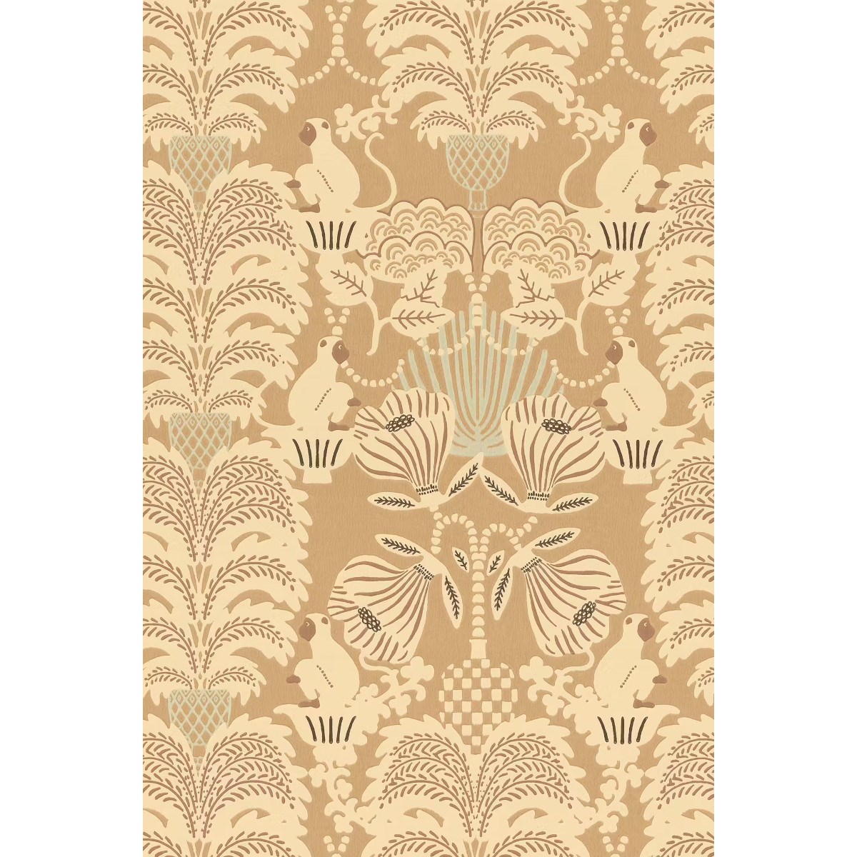 Tapet Hello Monkey Camel Brown