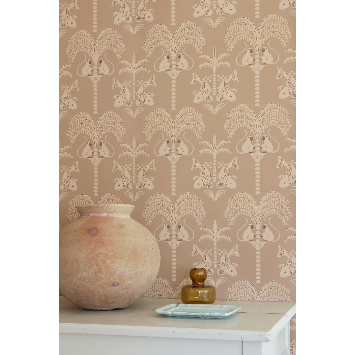 Tapet Sunset Gold Caramel Brown