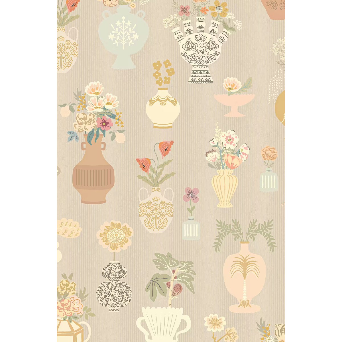Tapet Floral Daiquiri Misty Gray