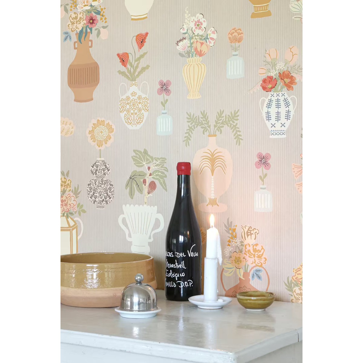 Tapet Floral Daiquiri Misty Gray