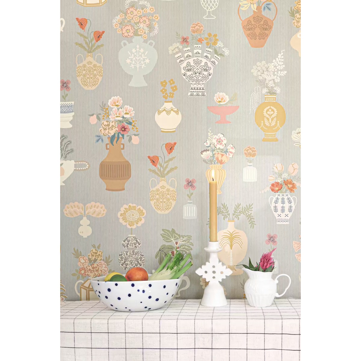 Tapet Floral Daiquiri Morning Haze Blue