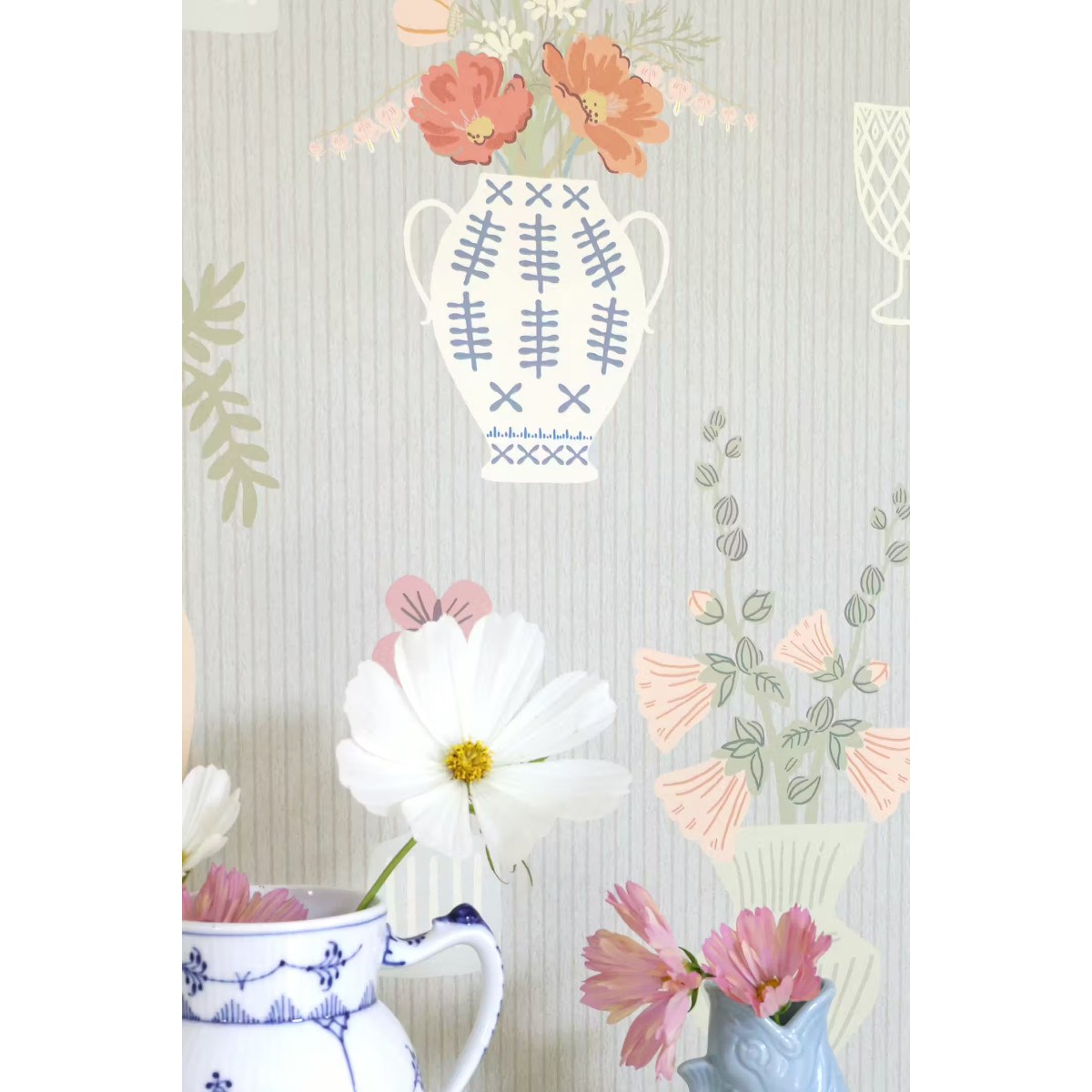 Tapet Floral Daiquiri Morning Haze Blue