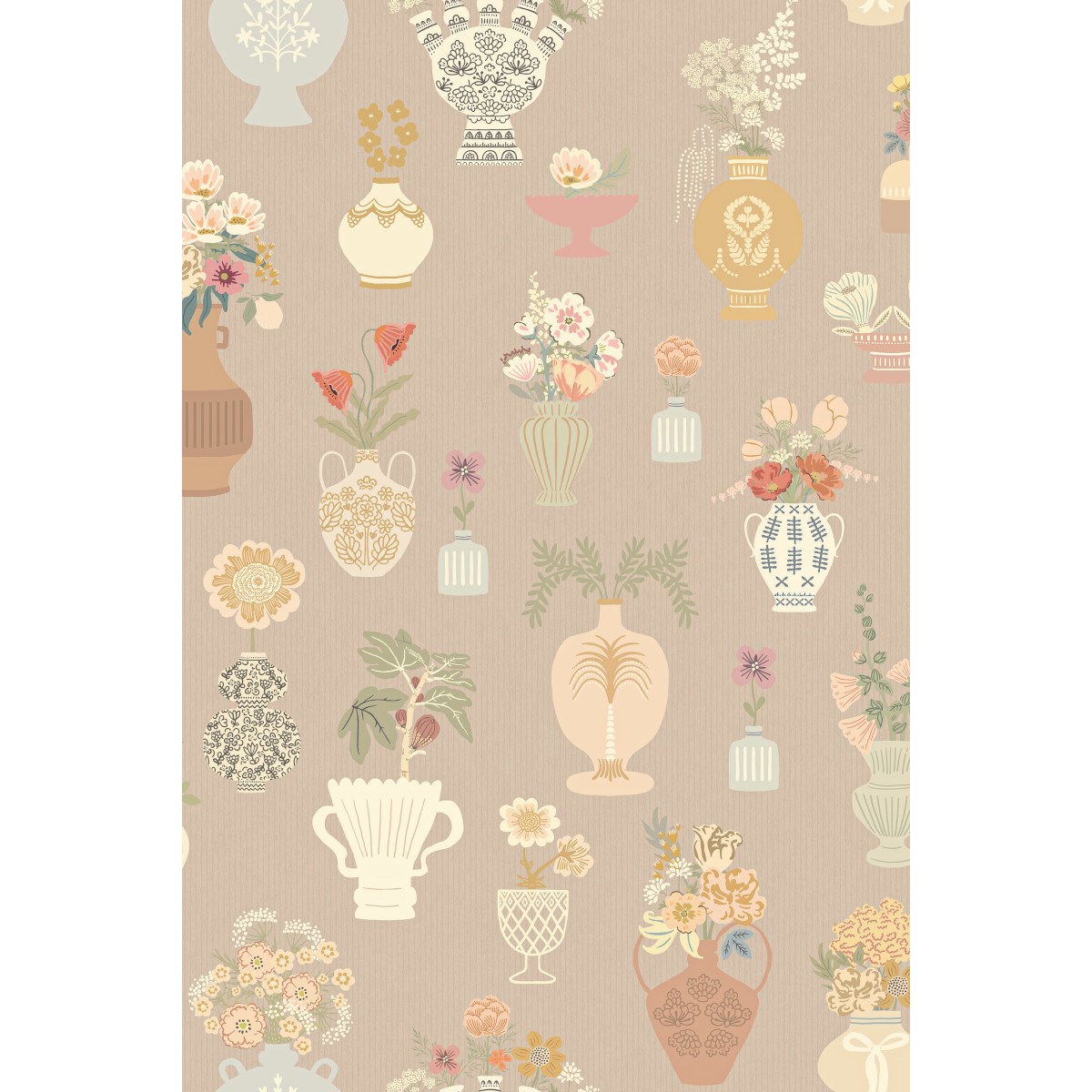 Tapet Floral Daiquiri Veil Merino Brown