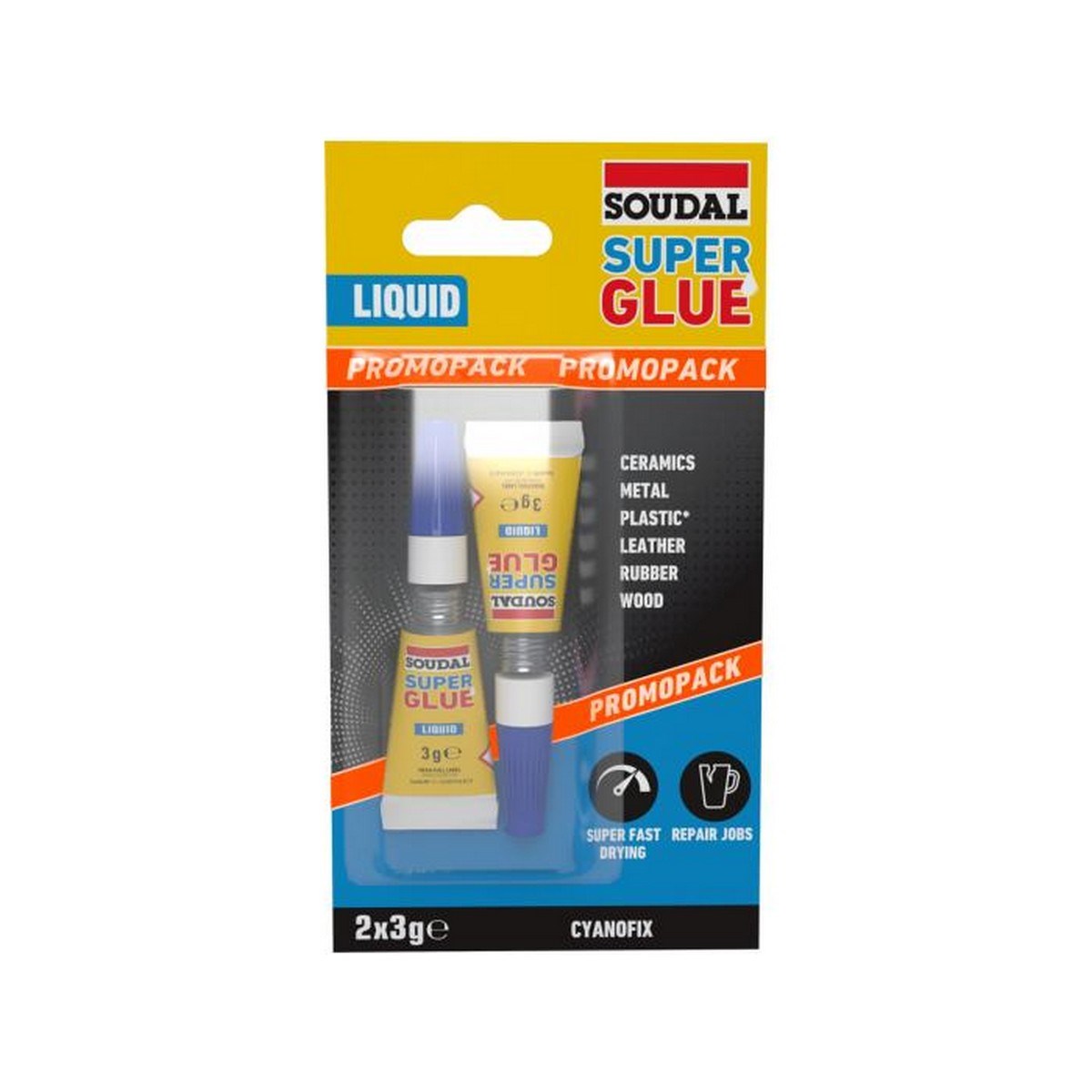 Snabblim Super Glue Liquid Transparent 3+3g