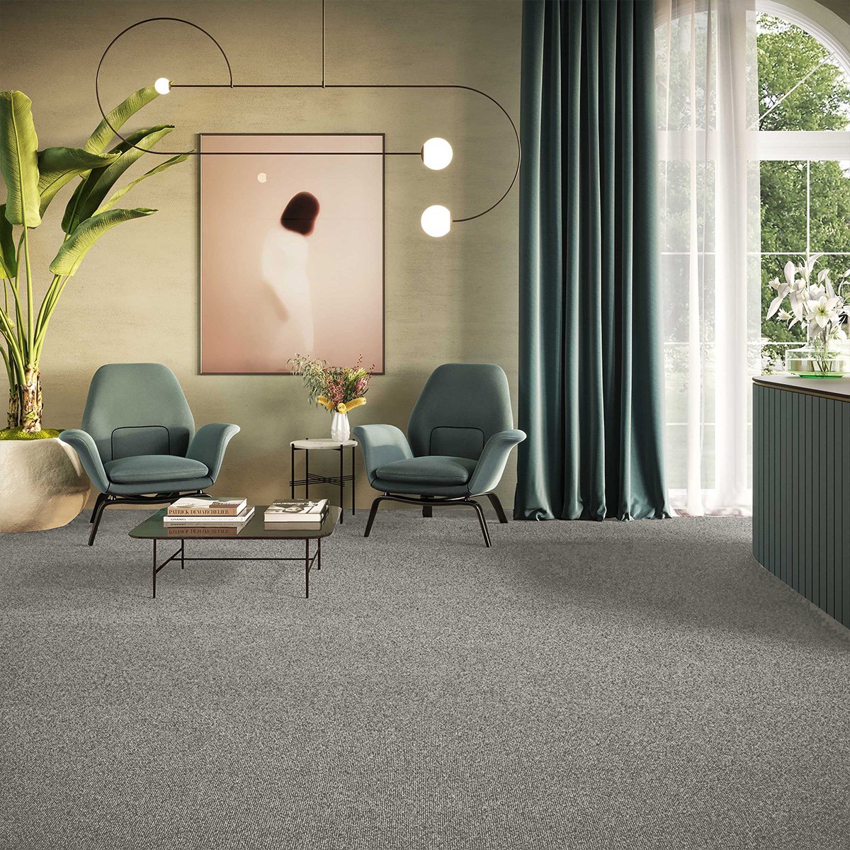 Heltäckningsmatta Impulse Vivendi 94 400cm, Ljusgrå