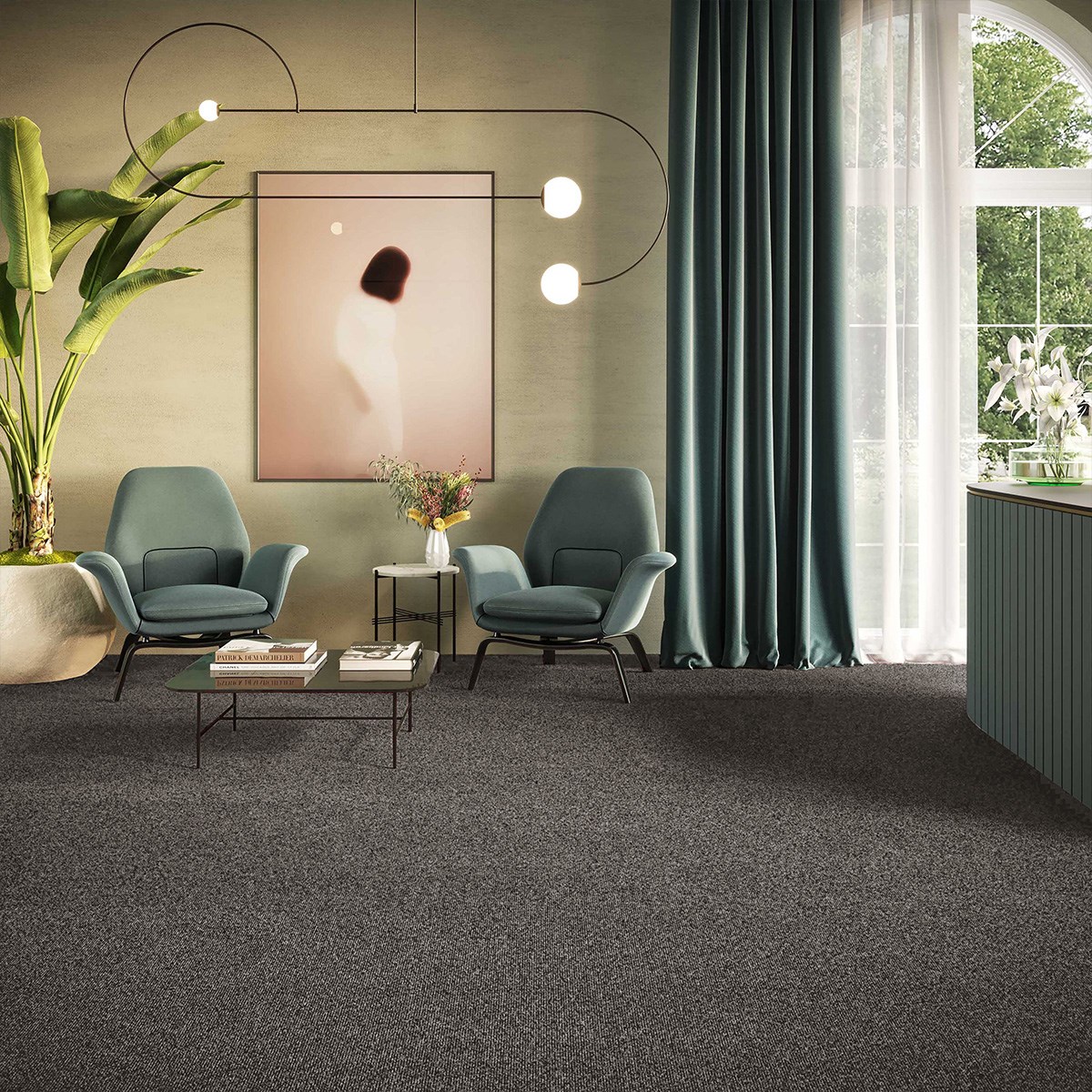 Heltäckningsmatta Impulse Vivendi 98 400cm, Mörkgrå