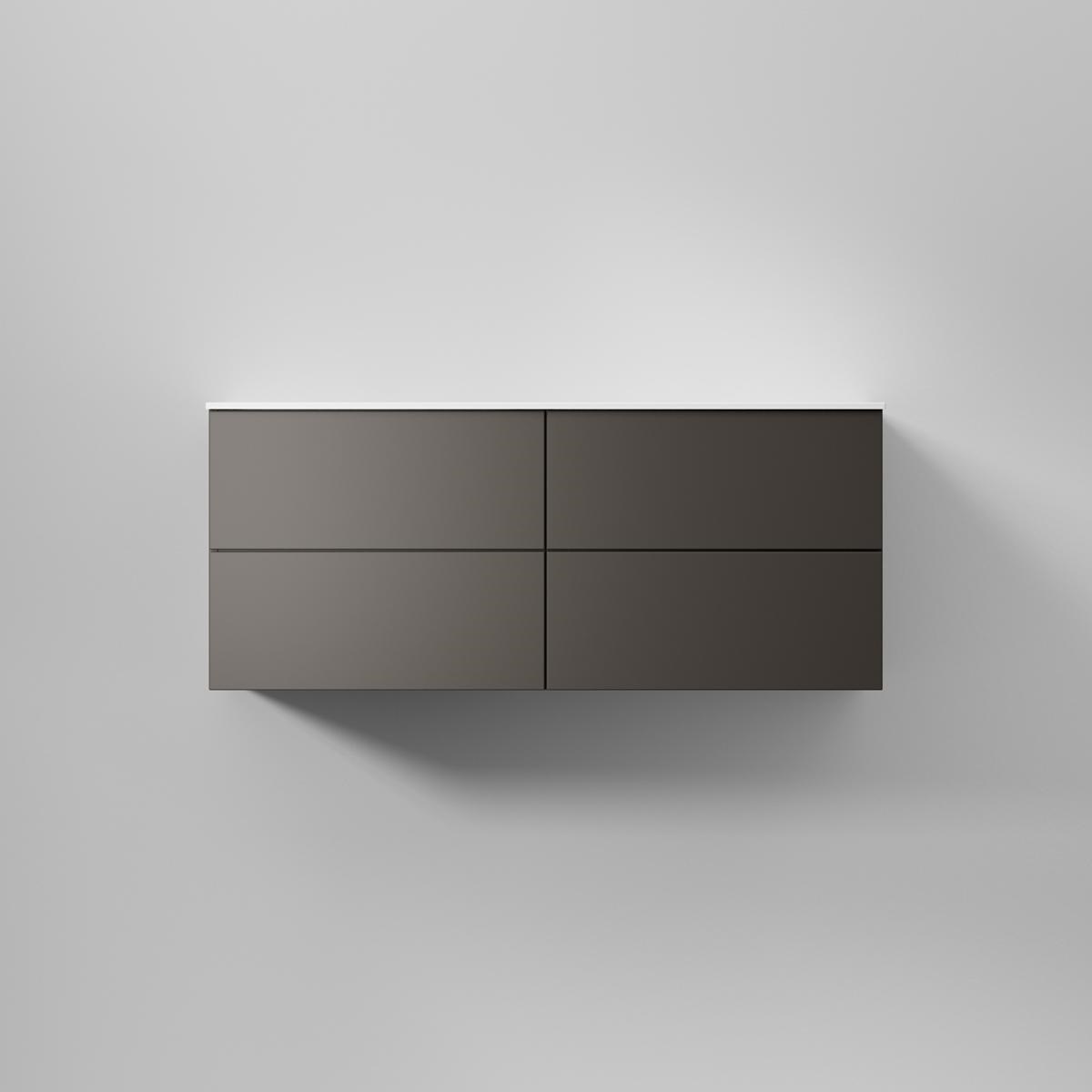 Kommod Core Solid Dubbel 120x45cm, Carbon Grey, Slät