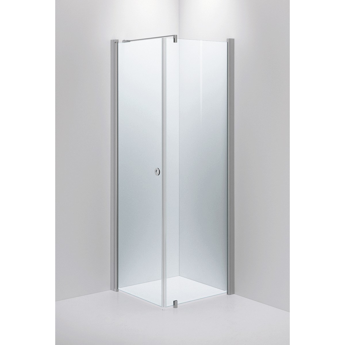 Duschhörna Med Fast Vägg Linc 13 Original Brushed, 70x70x200cm, Clear