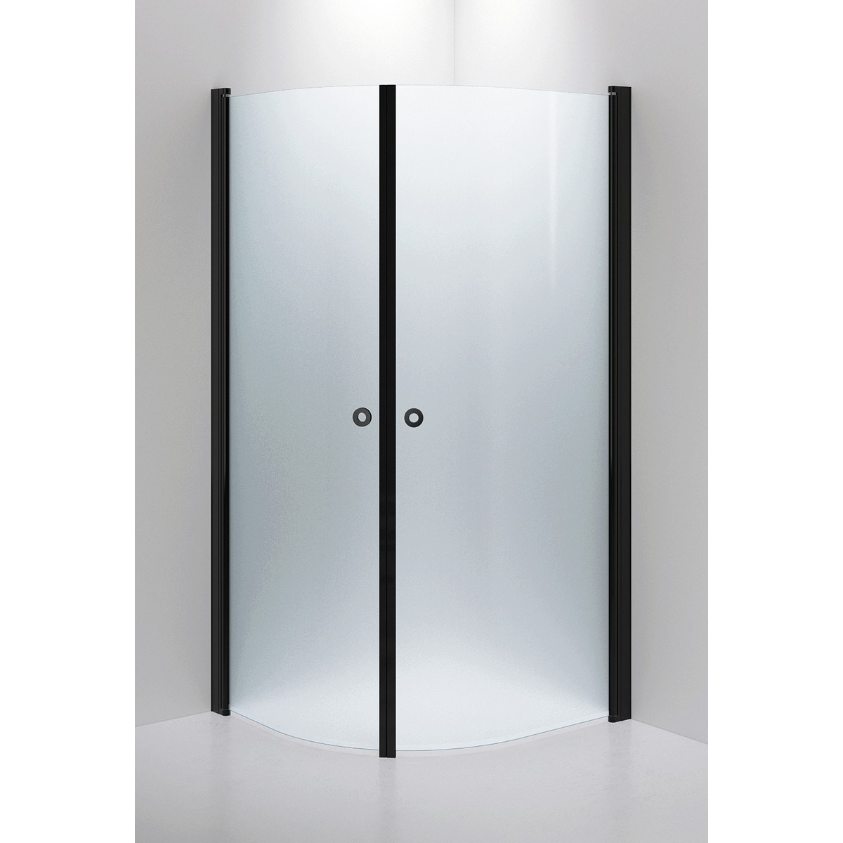 Duschhörna Linc Niagara Matte Black, 90x100x200cm, Frosted