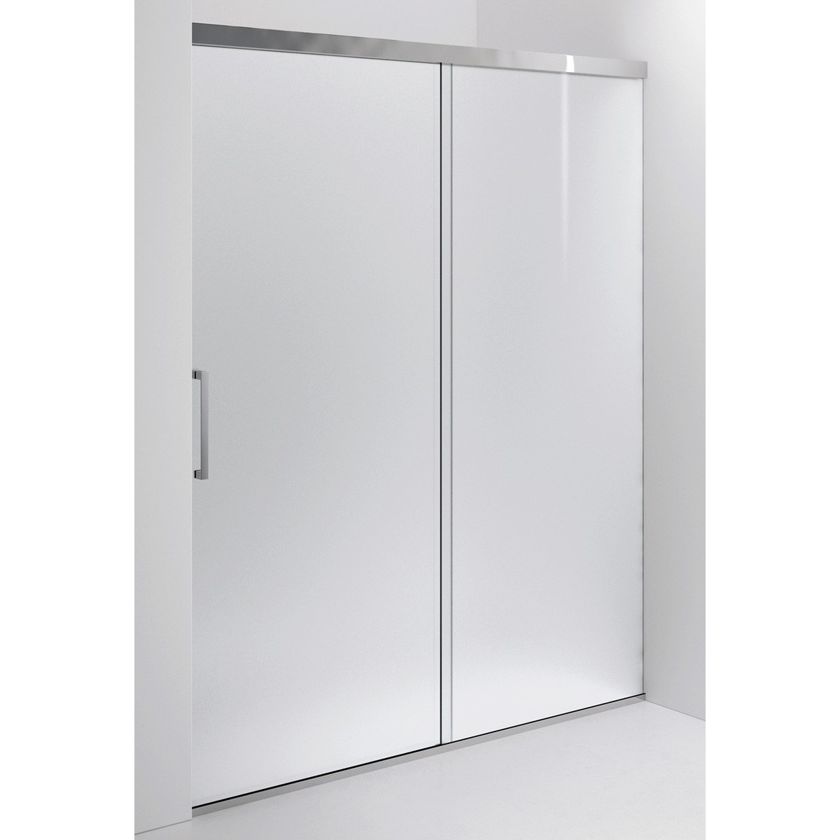 Nischdusch Med Skjutdörr Arc Chrome, Polished, 900-1200mm, Opal Frost