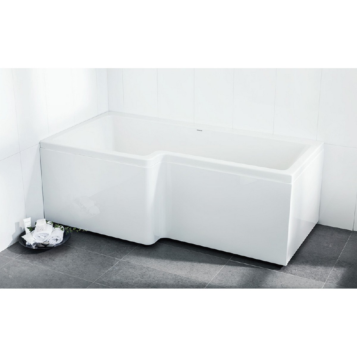 Badkar Z1700 Med Gavel Vänster 1700mm, Vänster, Vit