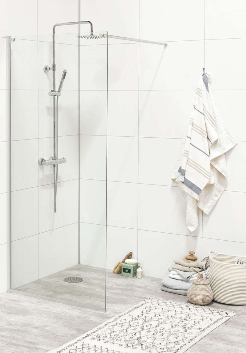 Duschvägg Frost Dv Matt, Aluminium, 80x200cm, Klarglas