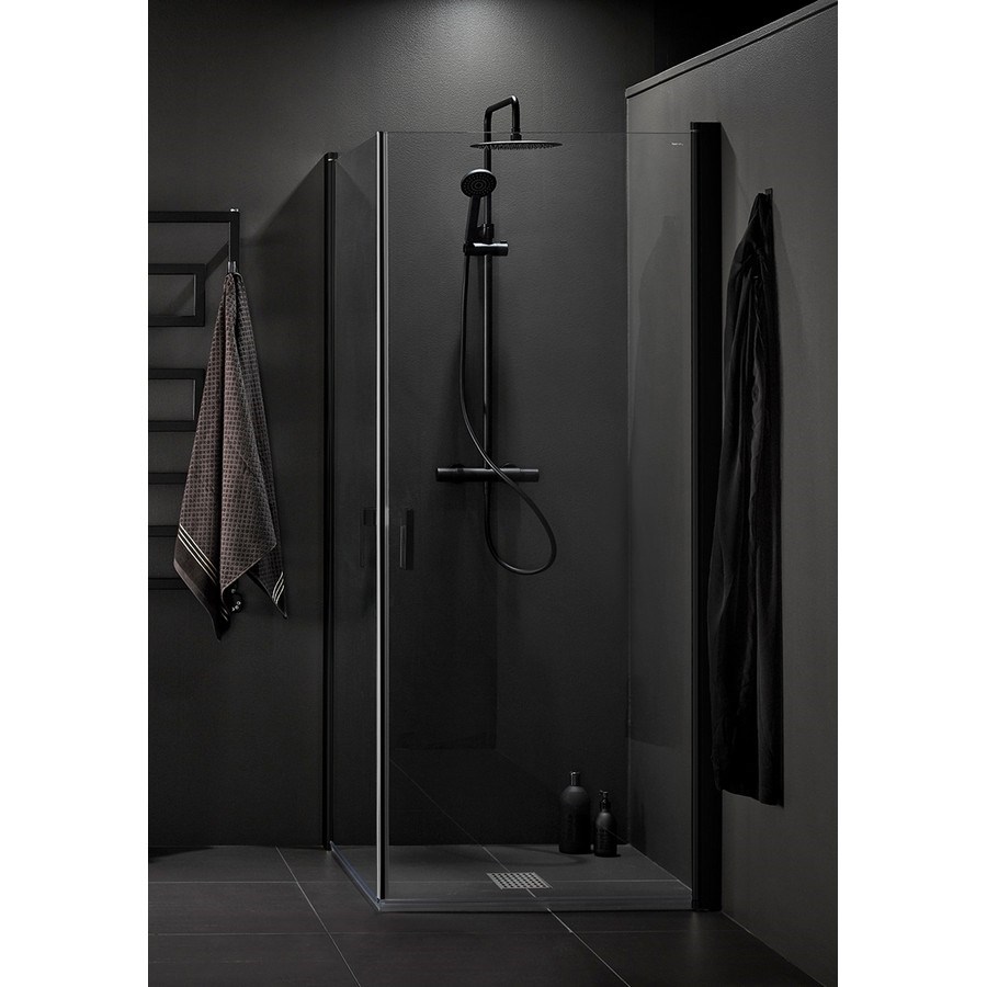 Duschhörna Igloo Pro Corner Svart, 80x80x200cm, Klarglas