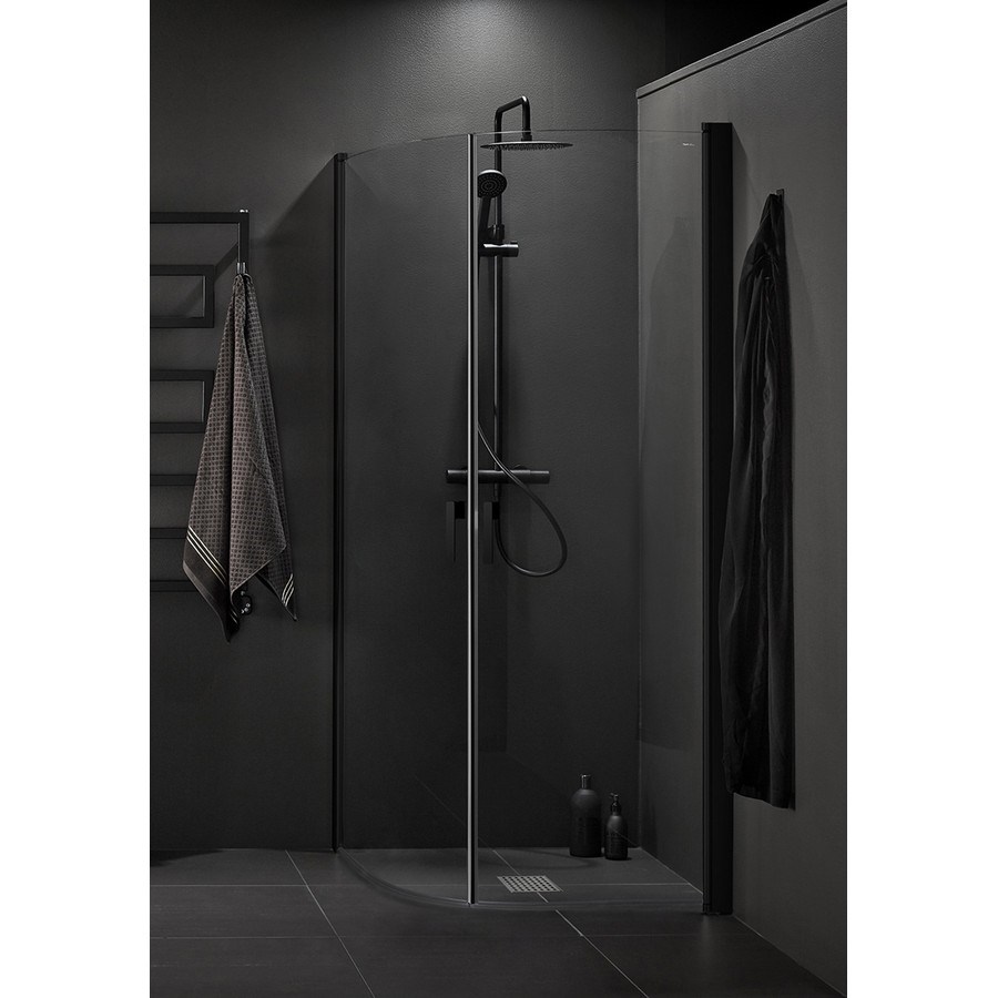 Duschhörna Igloo Pro Round Vit, 80x80x200cm, Klarglas