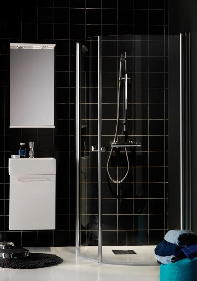 Duschhörna Igloo R Silver, 90x90x200cm, Klarglas