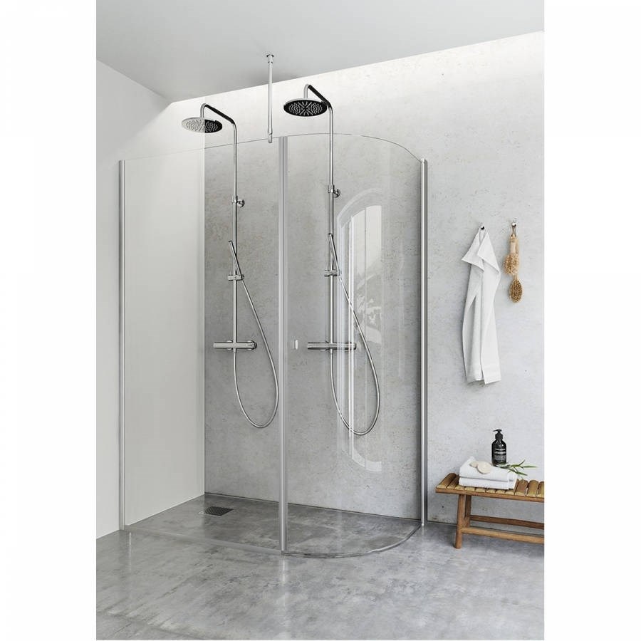 Duschhörna Med Fast Vägg Igloo Pro J Aluminium, 80x70x200cm