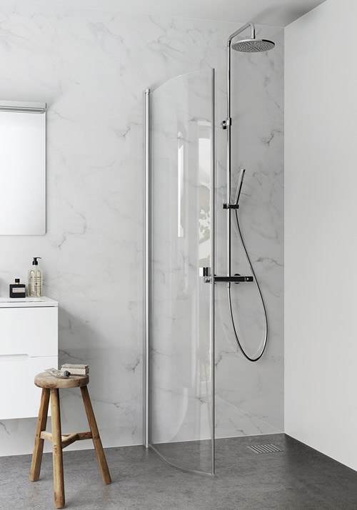 Duschdörr Igloo Pro Aluminium, 64x200cm, Klarglas, Rund