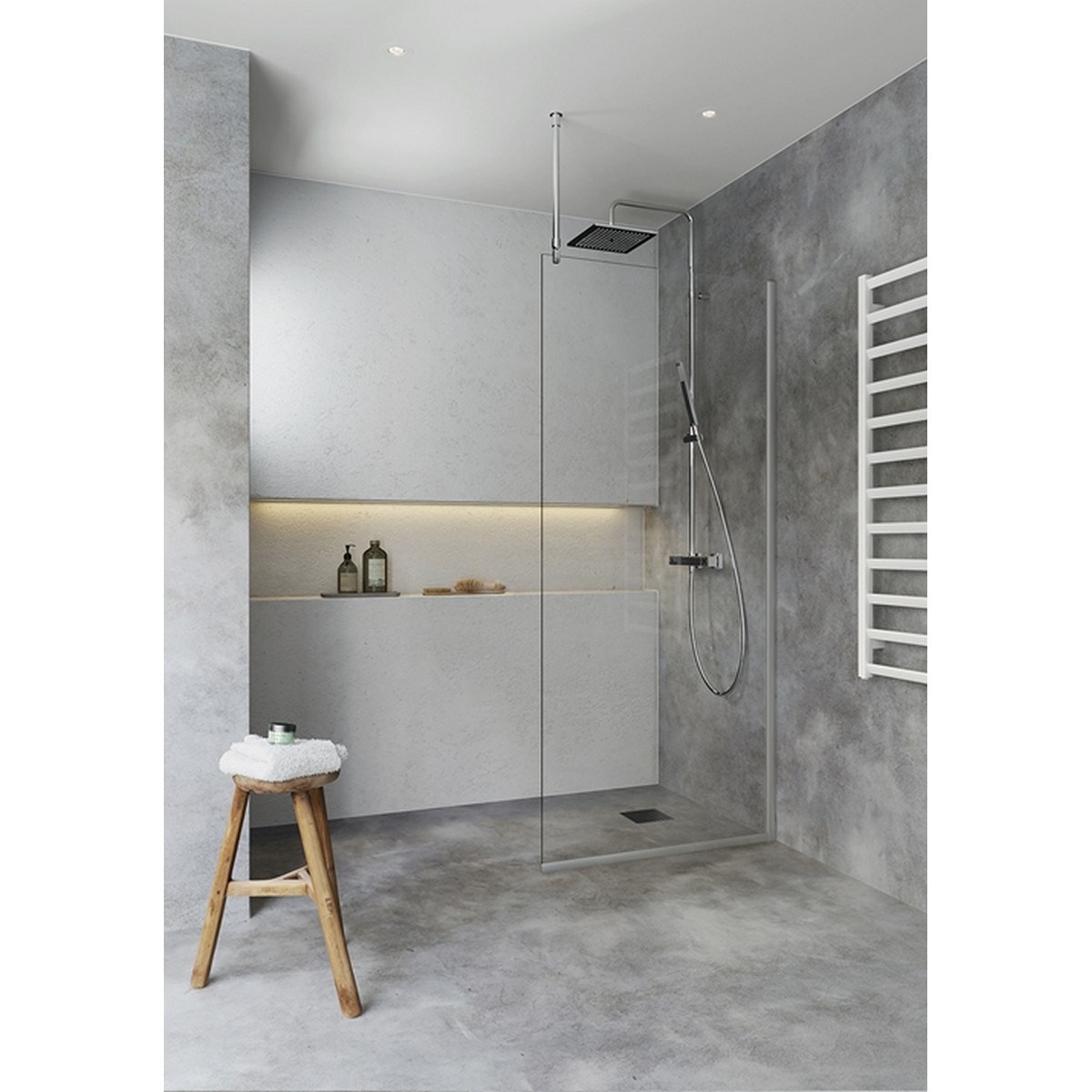 Fast Duschvägg Igloo Pro Aluminium, 70x200cm, Klarglas