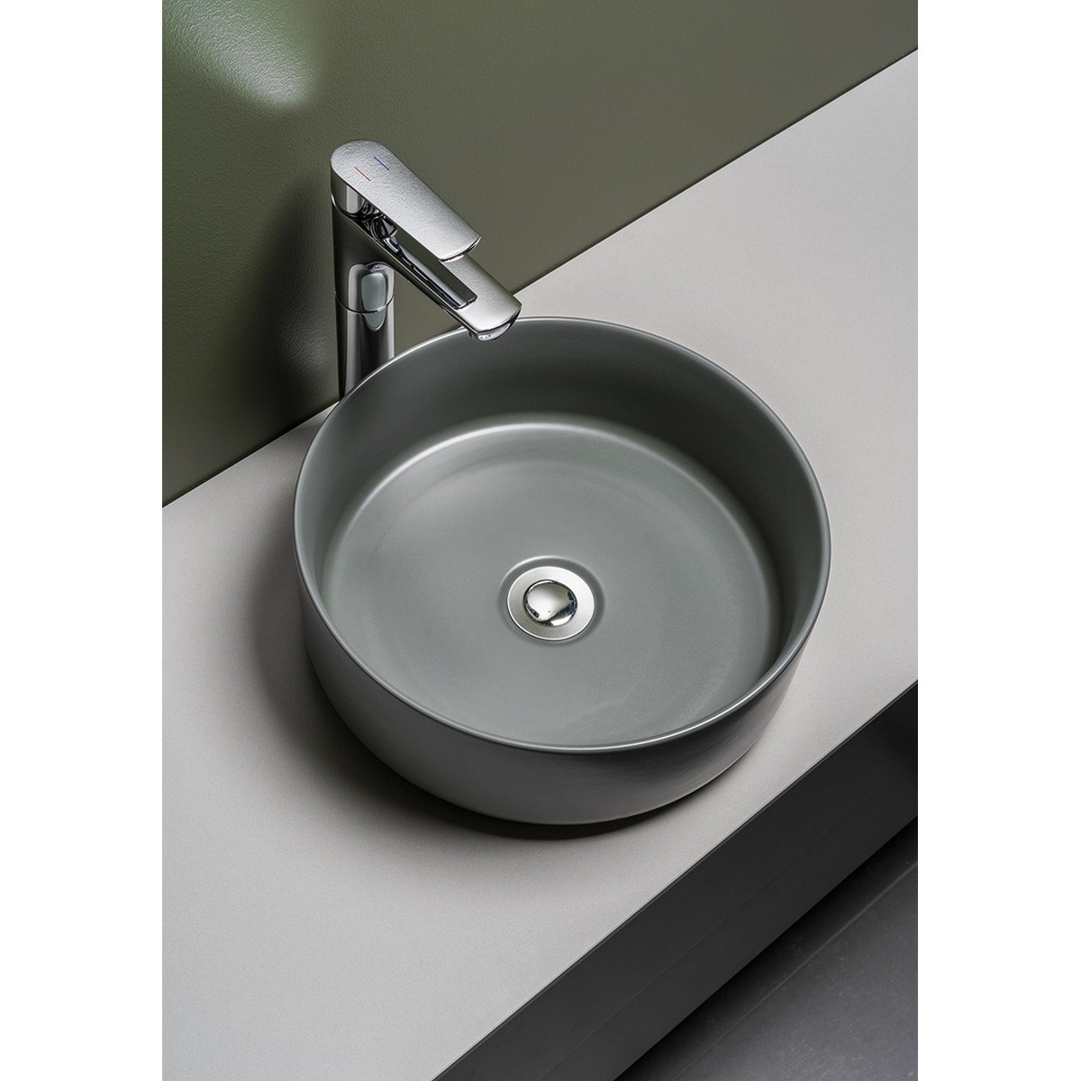 Fristående Handfat Circle 35x35cm, Grå