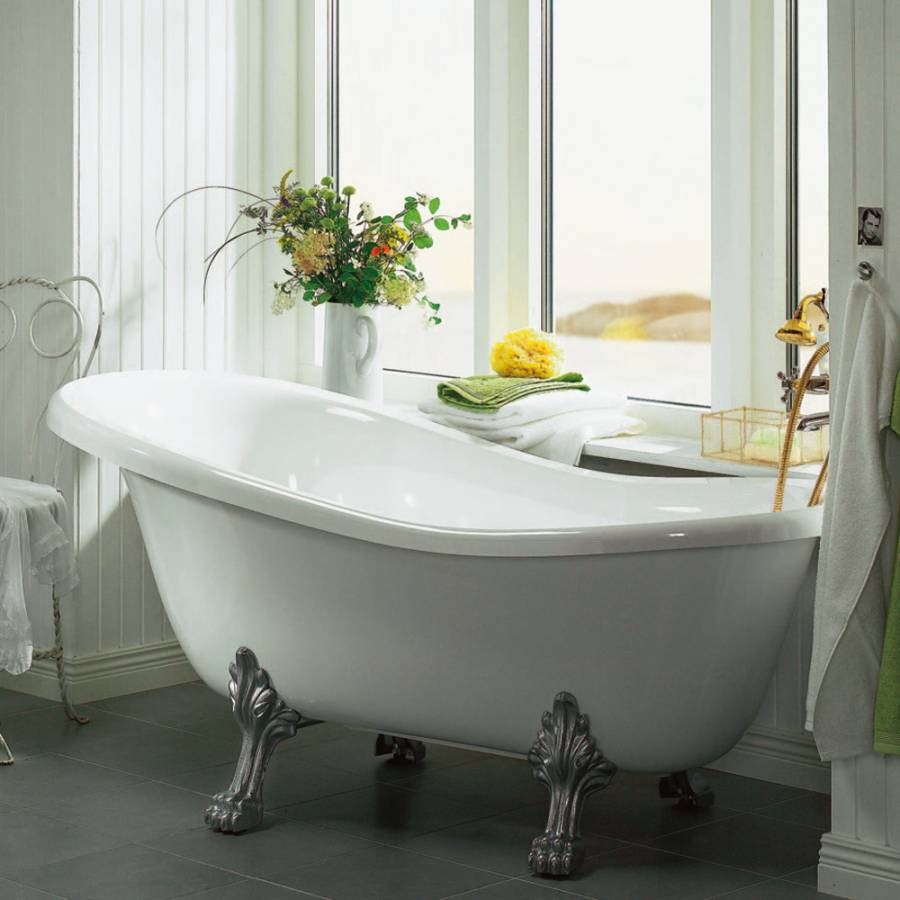 Badkar Queen Kromade Tassar 1670mm, Vit