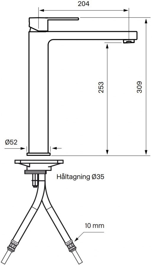 Tvättställsblandare Rin081 Koppar