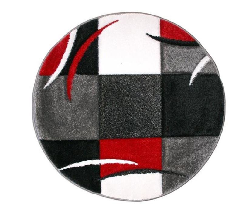 Wiltonmatta London Patch Rund Röd, 160cm