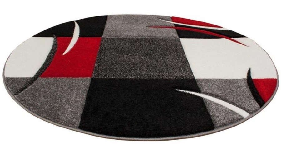 Wiltonmatta London Patch Rund Röd, 160cm