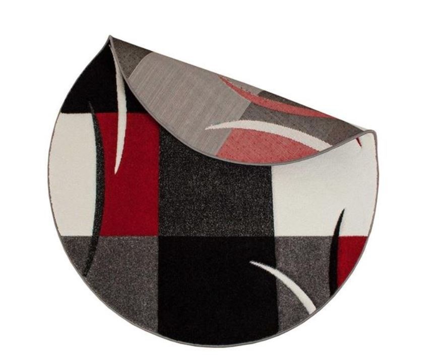 Wiltonmatta London Patch Rund Röd, 160cm