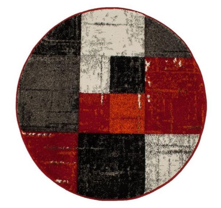 Wiltonmatta London Square Rund Röd, 120cm