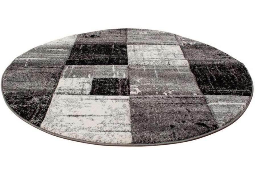 Wiltonmatta London Square Rund Svart, 120cm